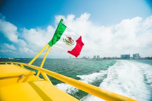 Mexico Flag On Boat