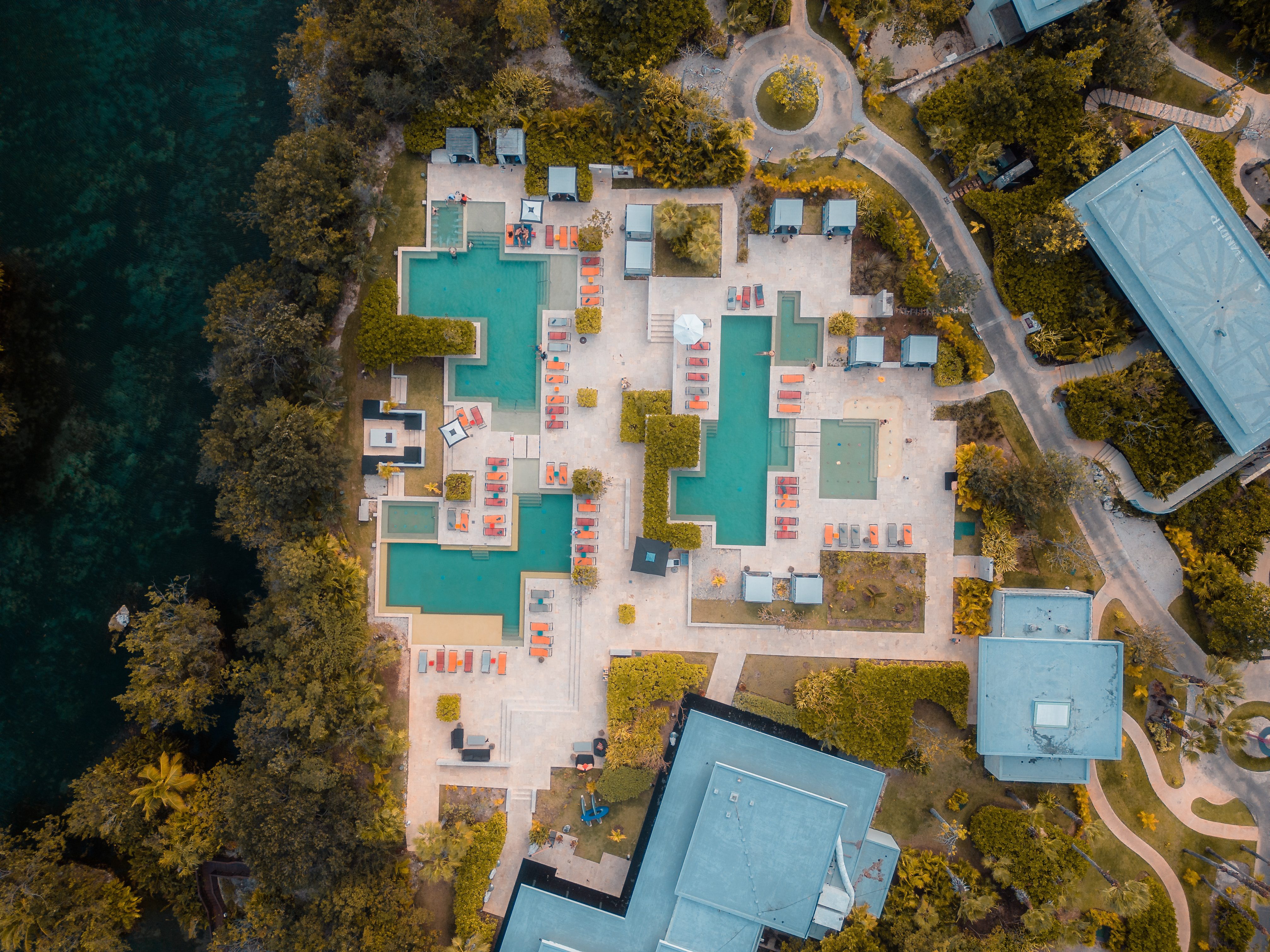 Aerial view of a luxurious resort
