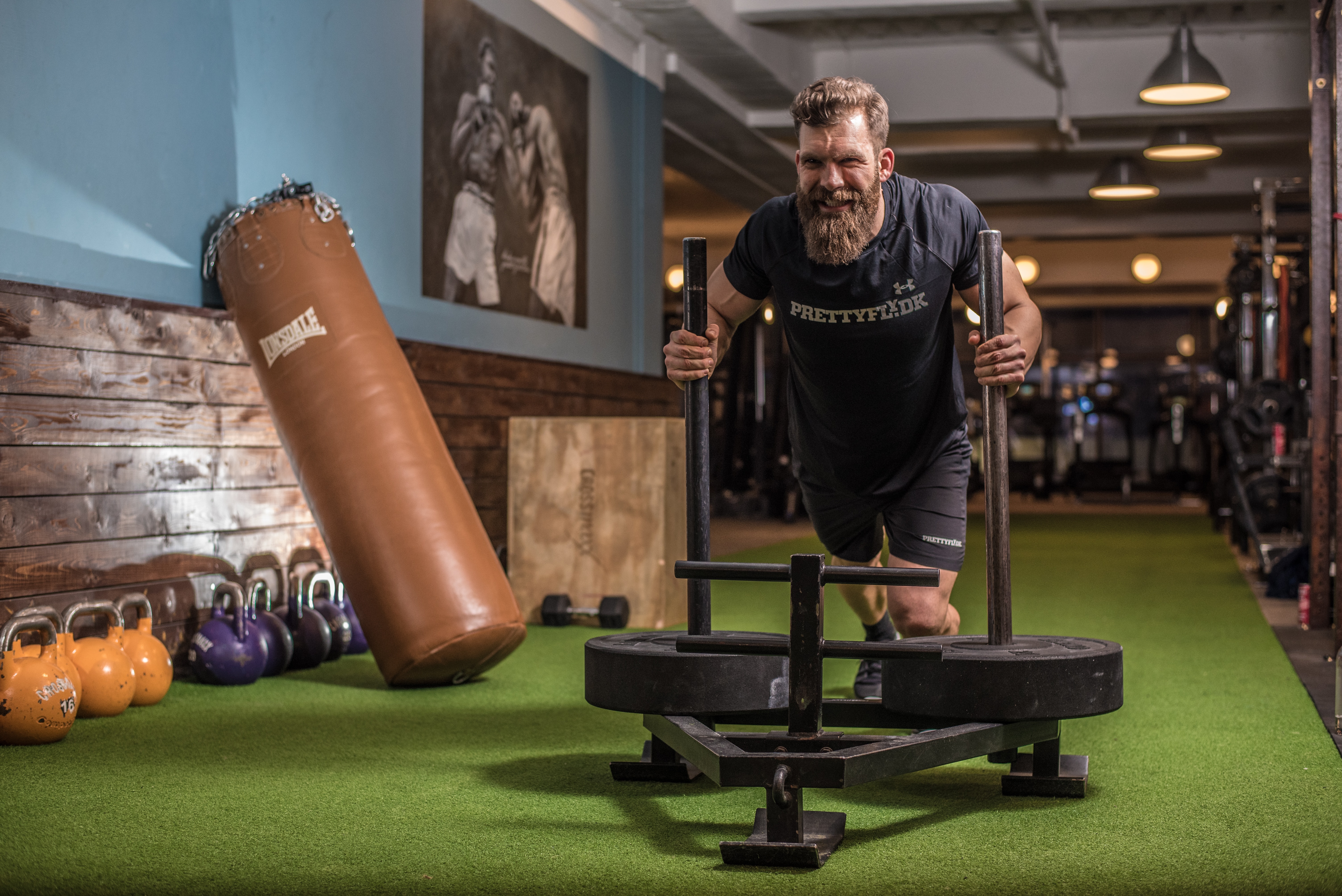 man pushing prowler